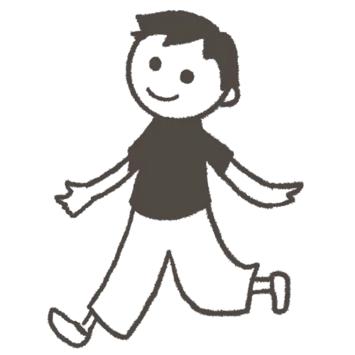 てくてく歩いている人のイラスト